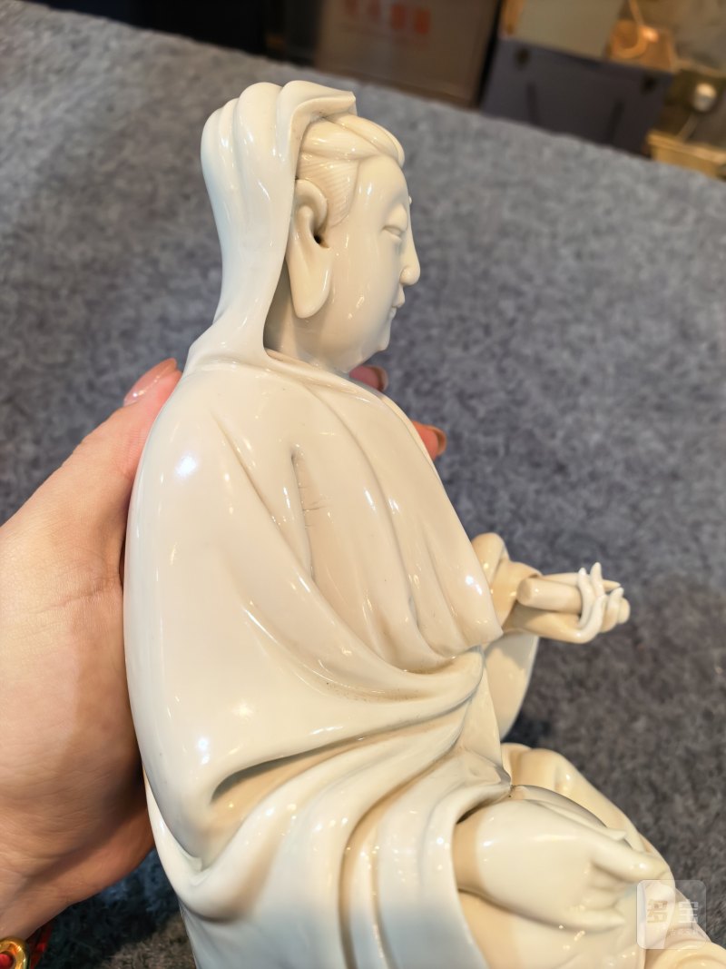 明 德化 “林希宗记” 持经观音坐像 - 图15